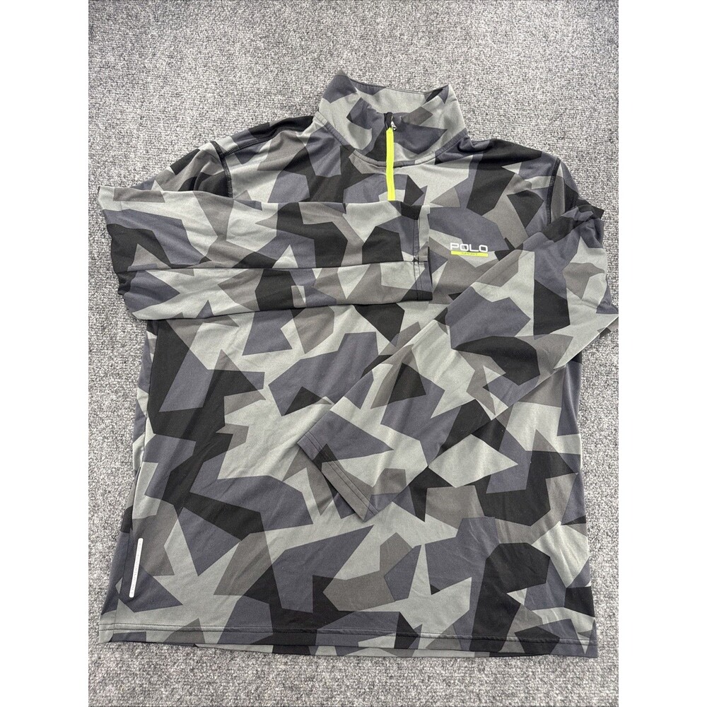 Polo Sport Ralph Lauren ThermoVent Camo Quarter Zip Men’s XL Gray Performance